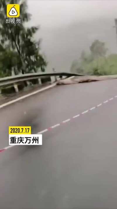 A national highway gives way during a landslide in Wanzhou District, China - 7/17/2020