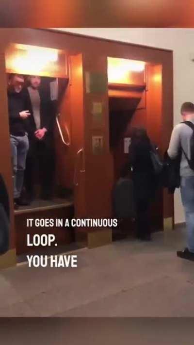 This elevator in Prague which never stops.