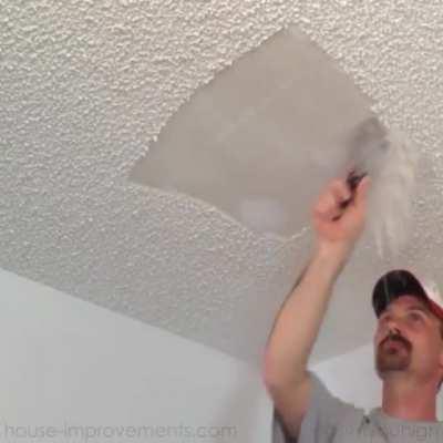 Scrapping off a popcorn ceiling