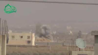 FSA BGM-71 TOW team hits an SAA tank manning the Nasib Border Crossing - 10/18/2014