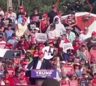 New video shows the moment of Trump getting shot with the southern sniper team appearing to have spotted the shooter a few seconds prior to the shooting, but didn’t/couldn’t take the shot.