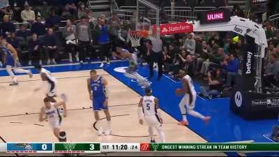 [Highlight] Giannis spins past Paolo Banchero and makes the tough layup over another defender in his 31pt performance tonight