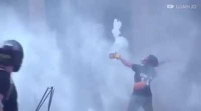 Lebanese people are really athletic when it comes to tear gas.