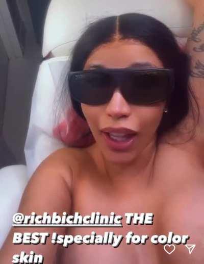 Cardi B getting waxed on ig