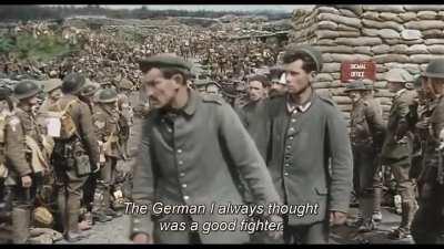 British soldiers' thoughts on Germans they had taken as prisoners in WWI (from Peter Jackson's documentary 