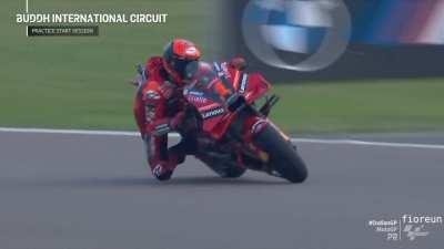 Pecco doing a bit of goon riding