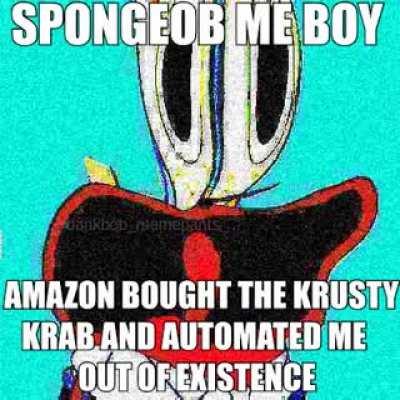 Mr Krabs loses his job because of Amazon