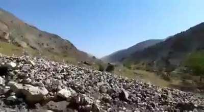 [Modern] Taliban in Paryan district, Panjshir firing across a valley at NRF positions filmed yesterday