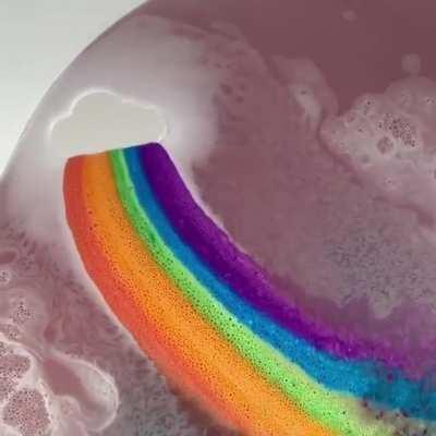 Rainbow bath bomb