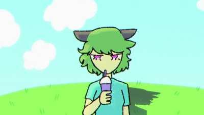 i animated raku-chan trying a grimace shake [OC]