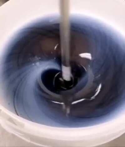 Paint being mixed into a spiraling black hole!