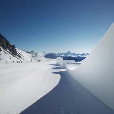 The sound of this snowboarder riding a custom playground in France.