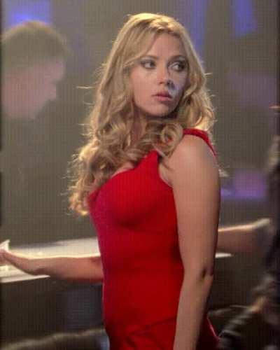 How would you approach the Goddess dressed in red Scarlett Johansson in the club?