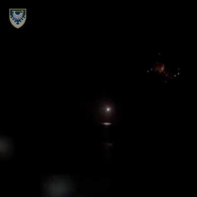 Combat work of the Odesa anti-aircraft missile brigade of the &quot;South&quot; air command on November 5, 2023 during the attack of enemy drones &quot;Shahed-131/136&quot; in the sky over Odesa.
