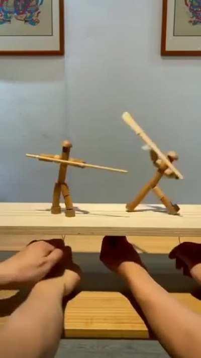 Wooden puppets!! Fight !! [Credit @w00d]