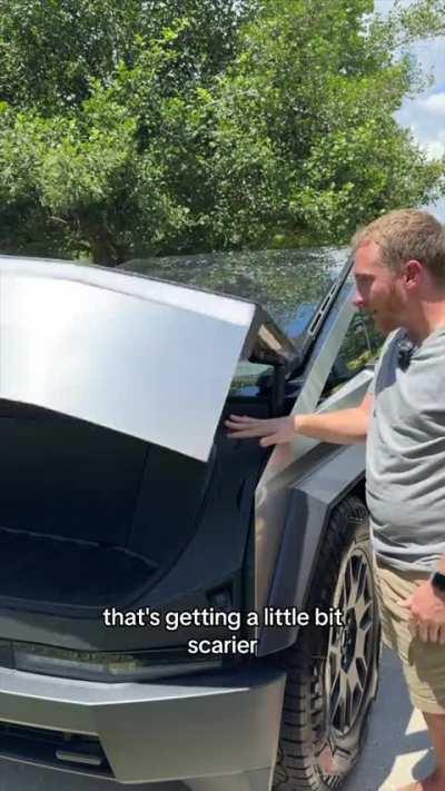 Man shows us what a finger vs Cybertruck’s trunk will do after recent safety updates