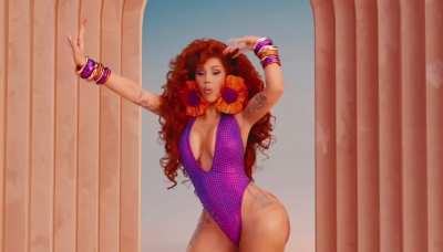 Megan Thee Stallion and Cardi B in “Bongos” music video