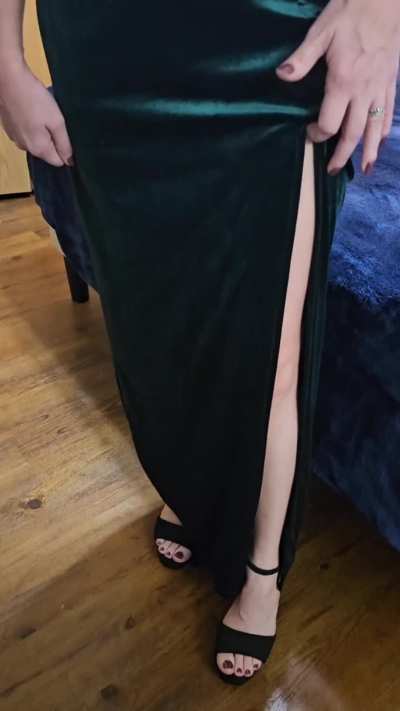 How about a pussy mound reveal in an evening gown