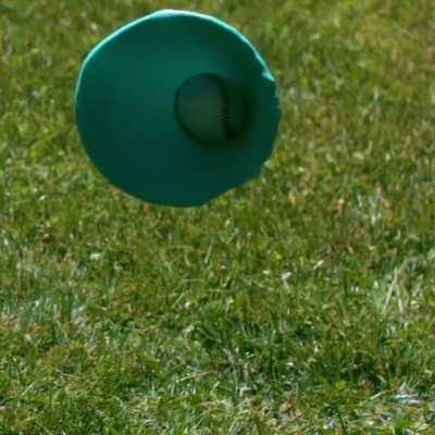 A baseball vs a balloon.