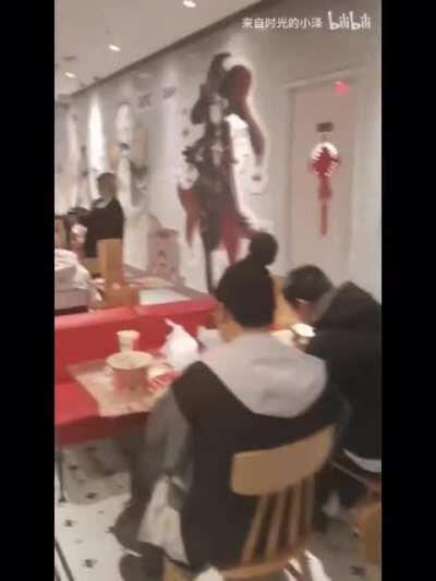 Inside of KFC x Genshin Impact restaurant