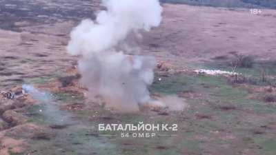 Drone drops from the K-2 battalion on a russian assault group, spring 2024.
