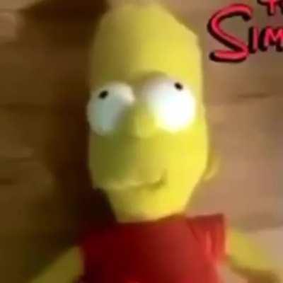 Glitchtrap after being turned into a random Bart plushie at the end of security breach