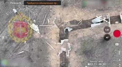 Russian drone from the 58th Guards Combined Arms Army engages Ukrainian troops in trenches in Rabotino