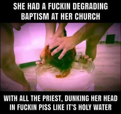 Church Porn Captions - ðŸ”¥ She had a fuckin degrading baptism at her church all th...