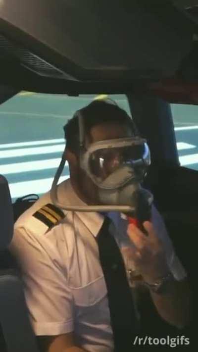 breathing masks of pilot