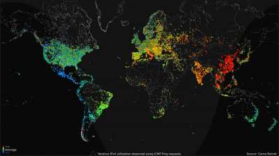 This GIF showing internet traffic usage around the globe created by the Carna Botnet in 2012