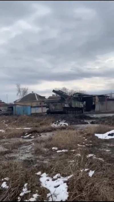 Strela-10 short-range air defense system equipped with Jordanian missiles shoots down a Russian UAV. Kharkiv Region. March 2024