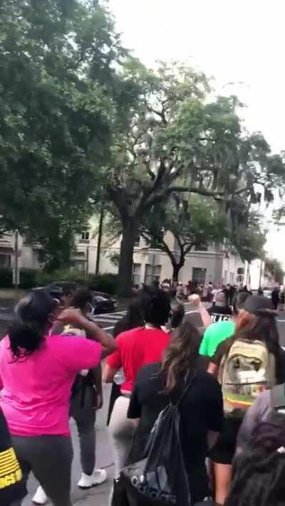 Savannah PD Peacefully Marching Alongside Protesters