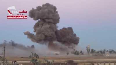 Rebels launch an SVBIED attack on Menagh Airbase prior to its capture [Syria] (August 2013)