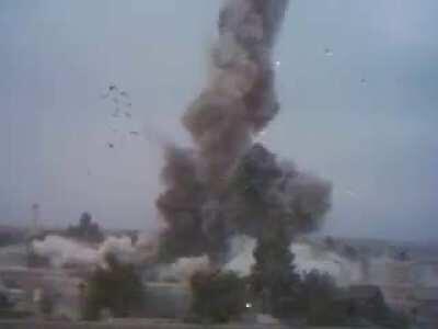 US Marines watch airstrike - Fallujah, Iraq (unknown date)