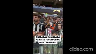 Torcedor do galo xinga e arremessa objeto contra a jornalista do Flamengo Isabelle Costa.