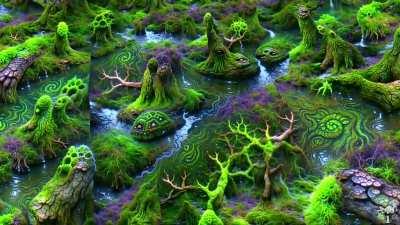 this creation of psychedelics in a fantasy landscape