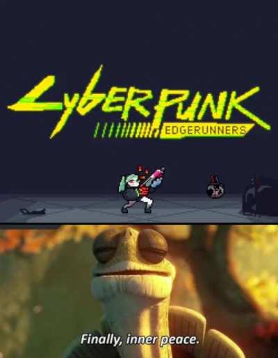 Colodraws on X: cyberpunk meme but with rebecca
