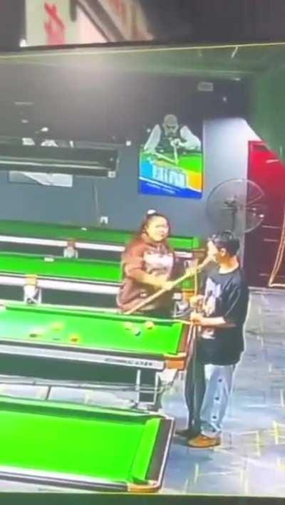 Mating dance at the pool hall ended up with a happy ending