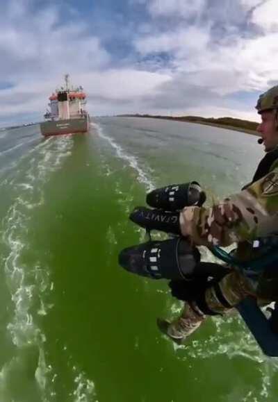 Netherlands Maritime Special Operations Force jet suit training for first responder and self-extraction scenarios