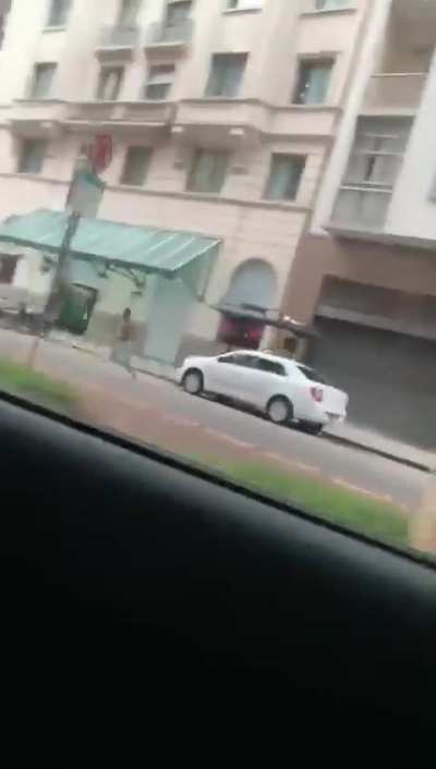 Driver chased a phone thief with his car