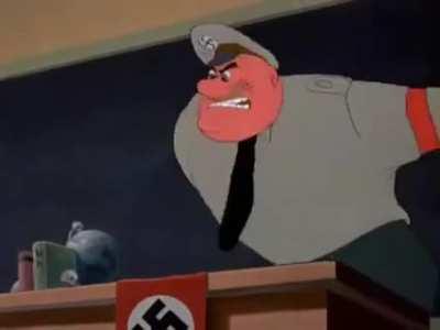 During WWII Disney was contracted by the United States to produce 32 animated shorts. This one is titled: &quot;Education for Death: The Making of the Nazi&quot;