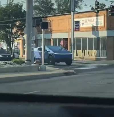 Blue cyber truck spotted 