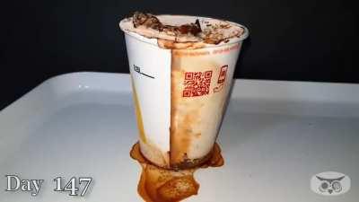 How long a paper cup can hold a liquid...?