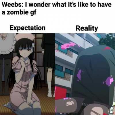 Reality of zombie anime : r/Animemes