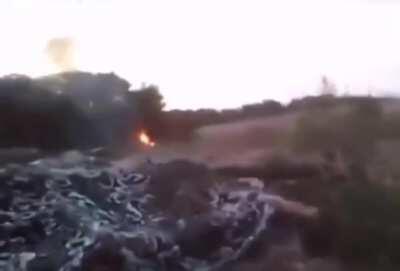 Mortar or artillery shelling during the Karabakh war. Sorry for the bad quality, as always filmed with a cheap phone. But the sound tho