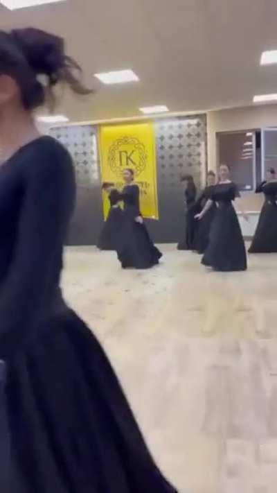 Girls dancing tradicional Circassian folk dance