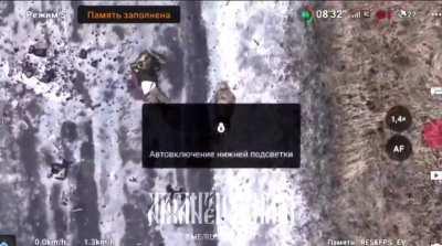 Ukrainian unit attacked by RU drone dropped HE. **GORE WARNING** **HEADPHONE WARNING**