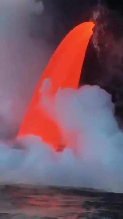 Lava Flowing Directly Into an Ocean