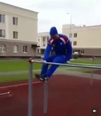 To do a parallel bars sit-up.