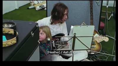 Yoko Ono being imitated by Paul McCartney's stepdaughter